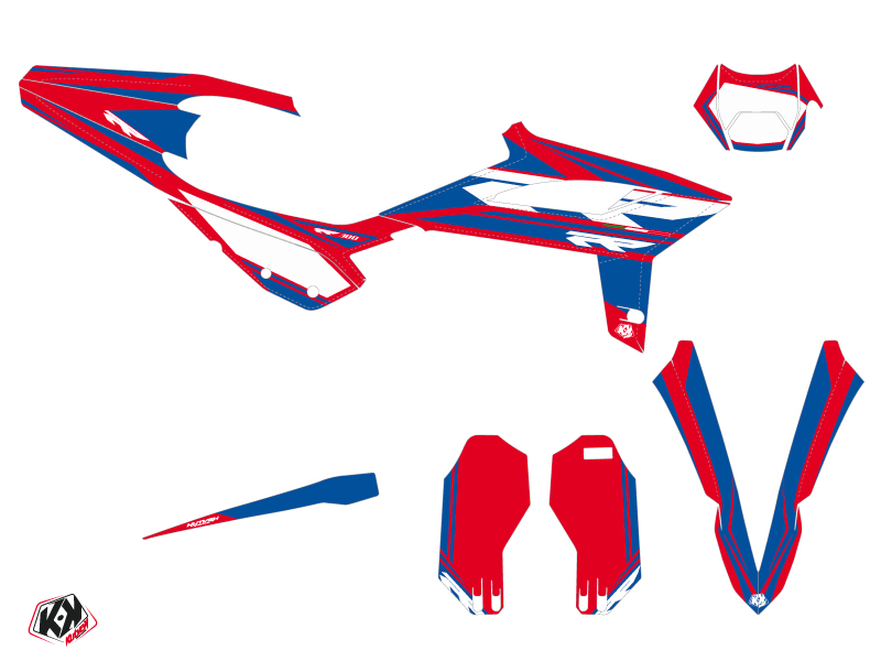 Kit Décoration Moto Cross FIRENZE Beta RR 2T 300 Rouge Bleu KUTVEK - vue 2