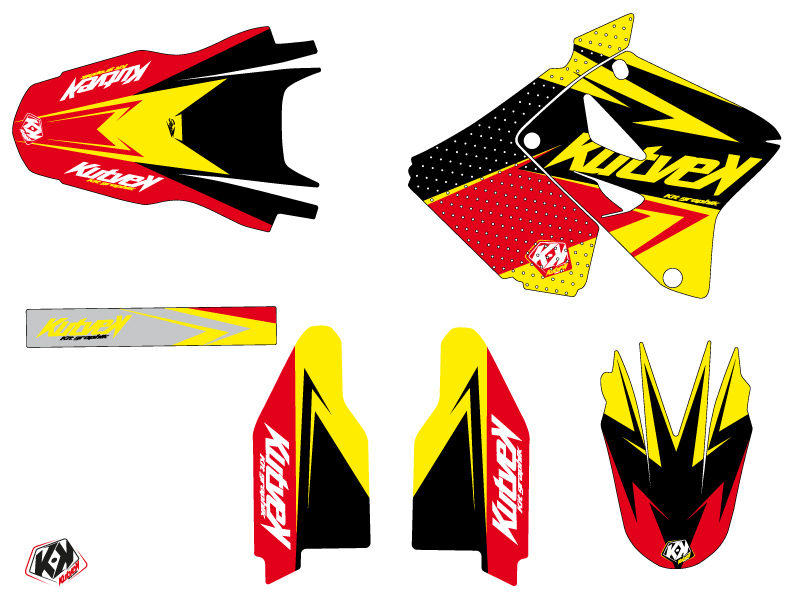 Kit Décoration Moto-cross Stage Suzuki 250 RM Jaune Rouge Light KUTVEK - vue 2