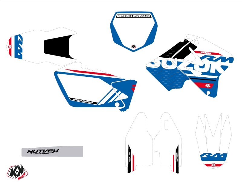 Kit Décoration Moto-Cross Suzuki RM 250 Blanc KUTVEK - vue 2