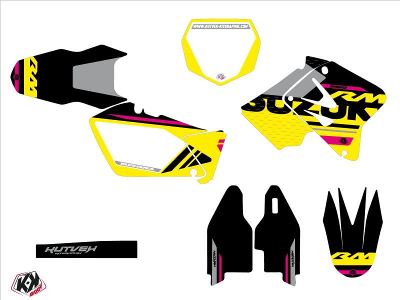 Kit Décoration Moto Cross Suzuki 250 RM Rose KUTVEK - vue 2