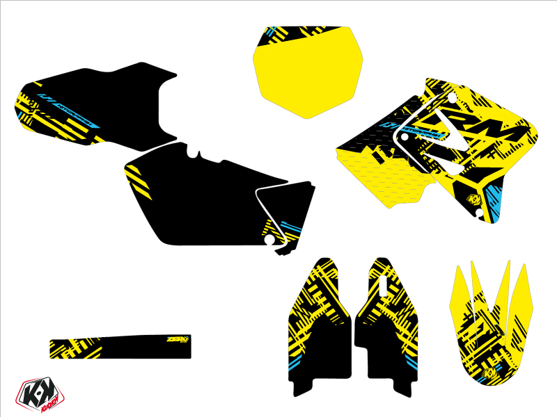 Kit Déco Moto Cross Suzuki 250 RM Jaune Zero - vue 2