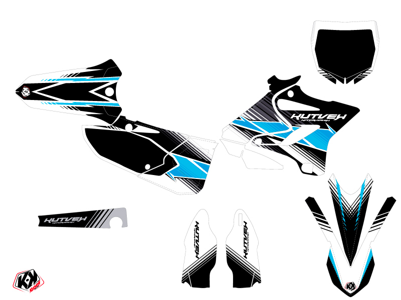 Kit décoration motocross Yamaha 125 YZ rayures noir Kutvek - vue 2