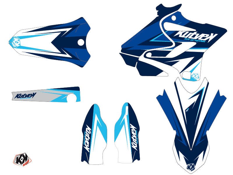 Kit Deco Moto Cross Stage Yamaha 250 YZ Bleu LIGHT - vue 2
