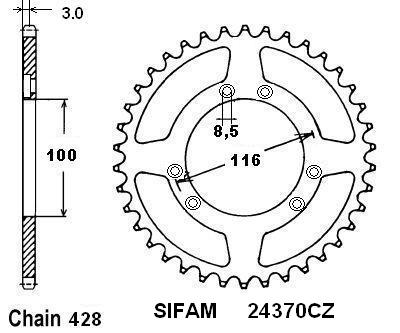 Couronne Sifam Beta 50 RR 03-04 Pas 428/Z52