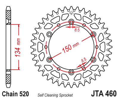 Couronne Alu Kawasaki X Wing Ergal - Anti Boue Noire/Vert - 520 - 49 Dents - Similaire JTA460 - vue 2
