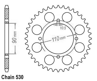 Couronne Xs 400d 1982-1988 - 530 - 38 Dents - Similaire JTR840
