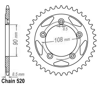 Couronne Sifam 520 40 dents similaire JTR491