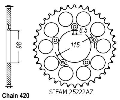 Couronne Alu Ktm Sx60/65 1998-2002 - 420 - 46 Dents - Similaire JTA894