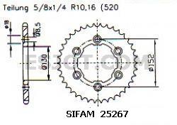 Couronne Sifam Acier Aprilia RXV/SXV 520 48 dents JTR706