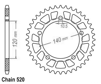 Couronne Racing Aluminium Sifam GSX-R 600/750 2001-2004 45 Dents JTA1793