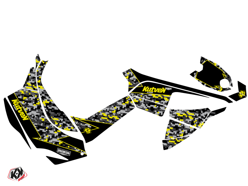 Kit déco Quad Predator Can-Am DS 90 noir gris jaune 2008-2023 Kutvek - vue 2