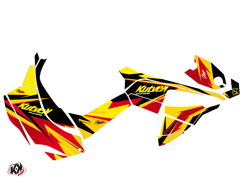 Kit Décoration Quad Can Am DS 90 Jaune Rouge 2008-2023 KUTVEK - vue 2