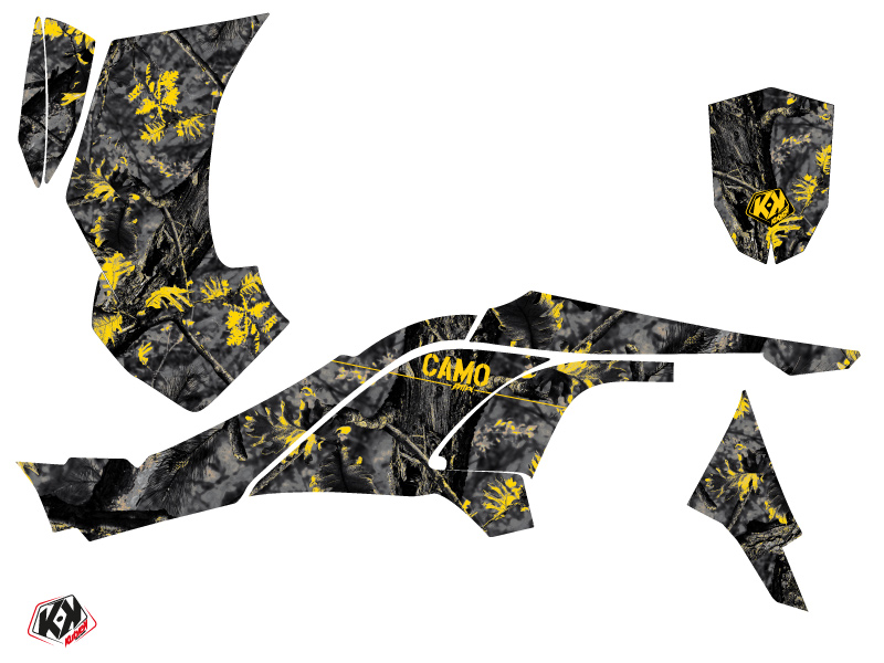 Kit Déco Quad Camo Can Am DS 450 Noir Jaune (2008-2015) KUTVEK - vue 2