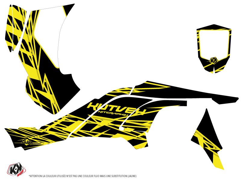 Kit déco quad Eraser Fluo Can-Am DS 450 jaune 2008-2015 - vue 2