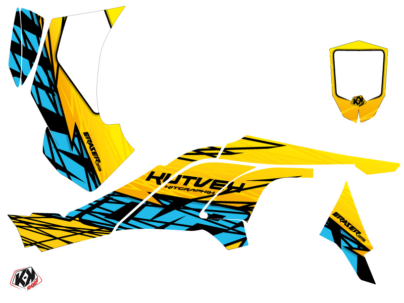 Kit Déco Quad Eraser Can-Am DS 450 Jaune Bleu 2008-2015 KUTVEK - vue 2