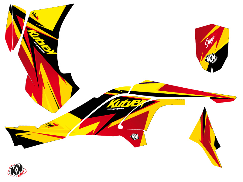 Kit Déco Quad Stage Can Am DS 450 Jaune Rouge (2008-2015) - vue 2