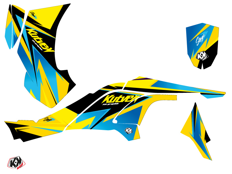 Kit Déco Quad Stage Can Am DS 450 Jaune Bleu (2008-2015) KUTVEK - vue 2