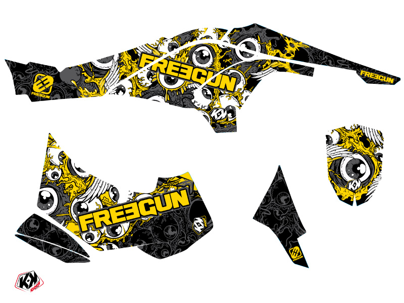 Kit Décoration Quad Freegun Eyed Can-Am DS 450 Jaune 2008-2015 - vue 2