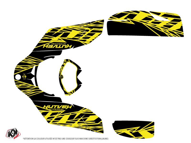 Kit déco quad Eraser Fluo Can-Am DS 650 jaune (2001-2006) - vue 2