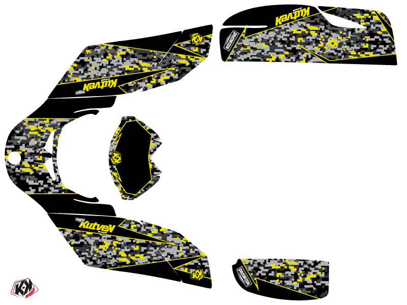 Kit Déco Quad Predator Can-Am DS 650 Noir Gris Jaune (2001-2006) KUTVEK - vue 2