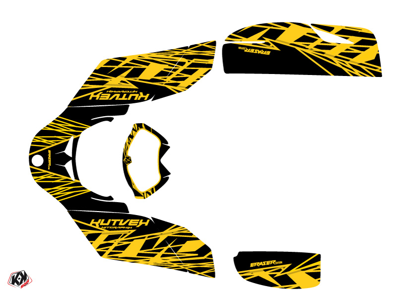 Kit Déco Quad Eraser Can-Am DS 650 Jaune Noir (2001-2006) KUTVEK - vue 2