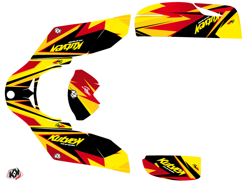 Kit Déco Quad Stage Can Am DS 650 Jaune Rouge (2001-2006) - vue 2