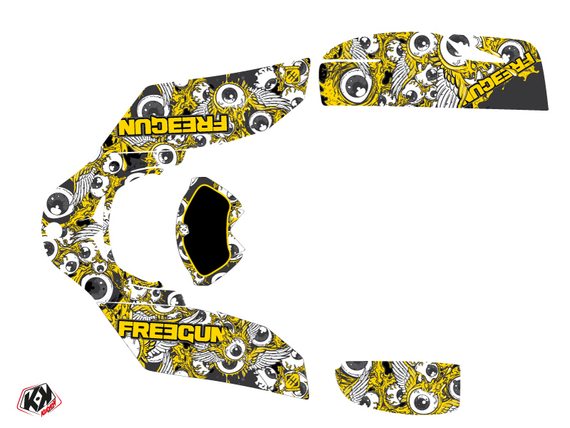 Kit Déco Quad Freegun Eyed Can Am DS 650 Jaune (2001-2006) KUTVEK - vue 2