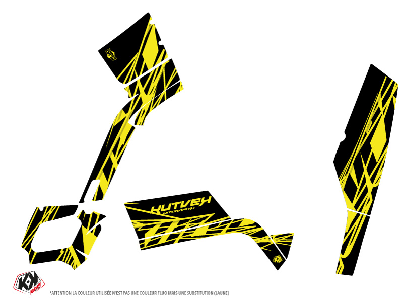 Kit déco quad Eraser Fluo Can-Am Outlander 400 XTP jaune (2004-2009) KUTVEK - vue 2