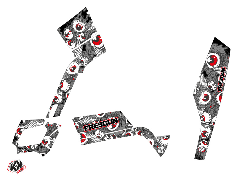 Kit Déco Quad Freegun Eyed Can-Am Outlander 400 XTP Gris Rouge (2004-2009) - vue 2