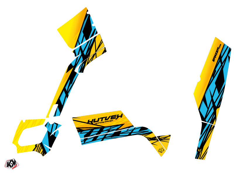 Kit décoration quad Eraser Can-Am Outlander 400 XTP jaune bleu (2010-2012) KUTVEK - vue 2