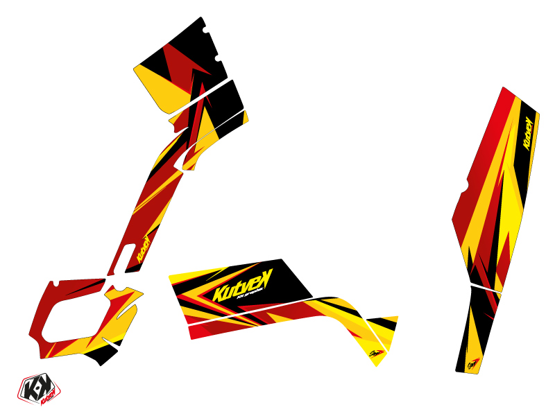 Kit Déco Quad Can Am Outlander 400 XTP Jaune Rouge (2010-2012) KUTVEK - vue 2