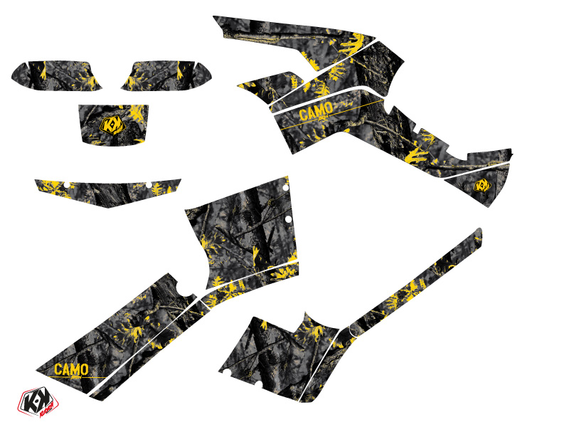 Kit déco quad Camo Can Am Outlander 500-650-800 XTP noir jaune KUTVEK (2007-2009) - vue 2