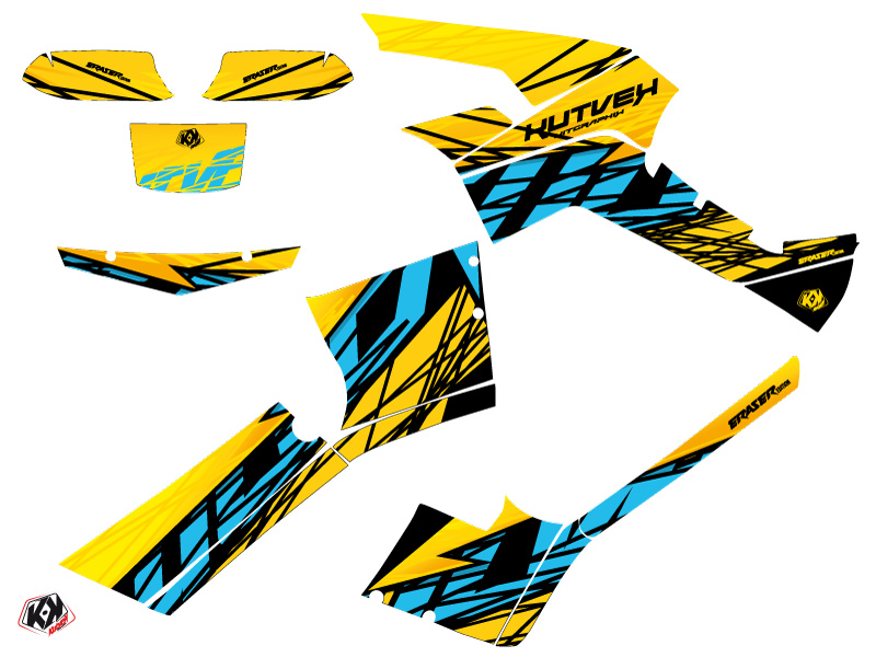 Kit de décoration Quad KUTVEK Eraser Can-Am Outlander 500-650-800 XTP Jaune Bleu 2007-2009 - vue 2