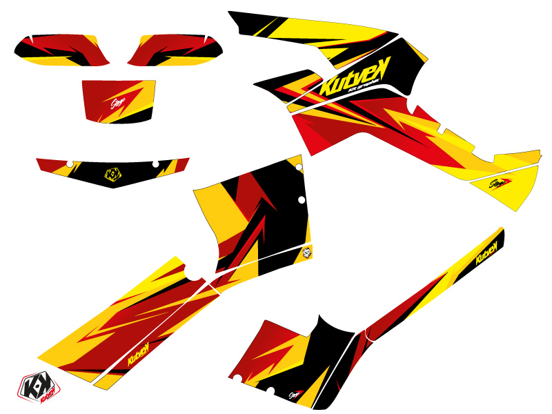 Kit décoration quad Can Am Outlander 500-650-800 XTP jaune rouge 2007-2009 - vue 2