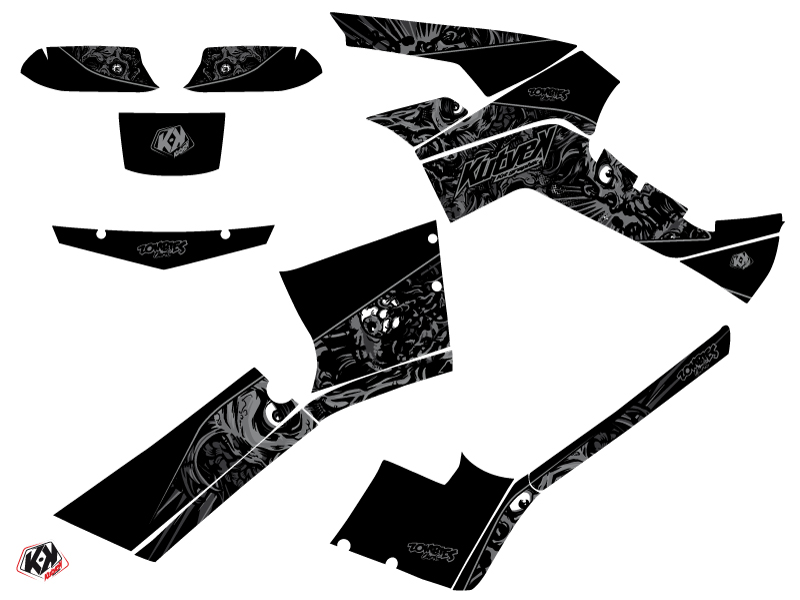 Kit déco quad Zombies Dark Can-Am Outlander 500-650-800 XTP noir (2007-2009) - vue 2