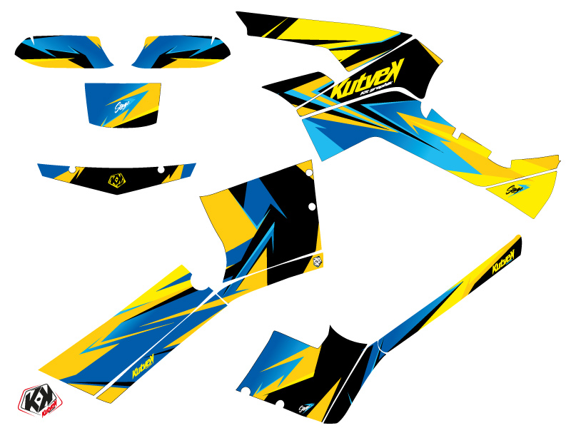 Kit Déco Quad Can-Am Outlander 500-650-800 XTP Jaune Bleu 2010-2012 Kutvek - vue 2
