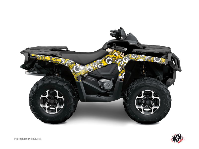 Kit Décoration Quad Freegun Eyed Can Am Outlander 400 MAX Jaune (2010-2014)