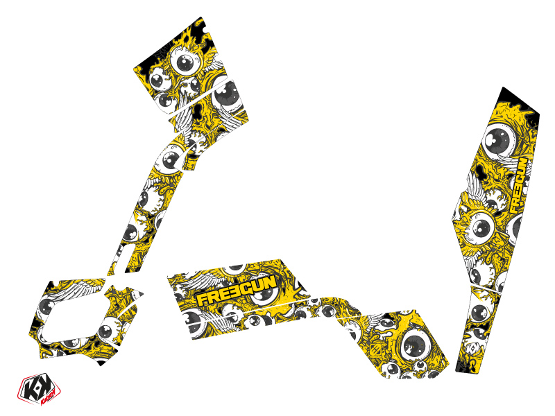 Kit Décoration Quad Freegun Eyed Can Am Outlander 400 MAX Jaune (2010-2014) - vue 2