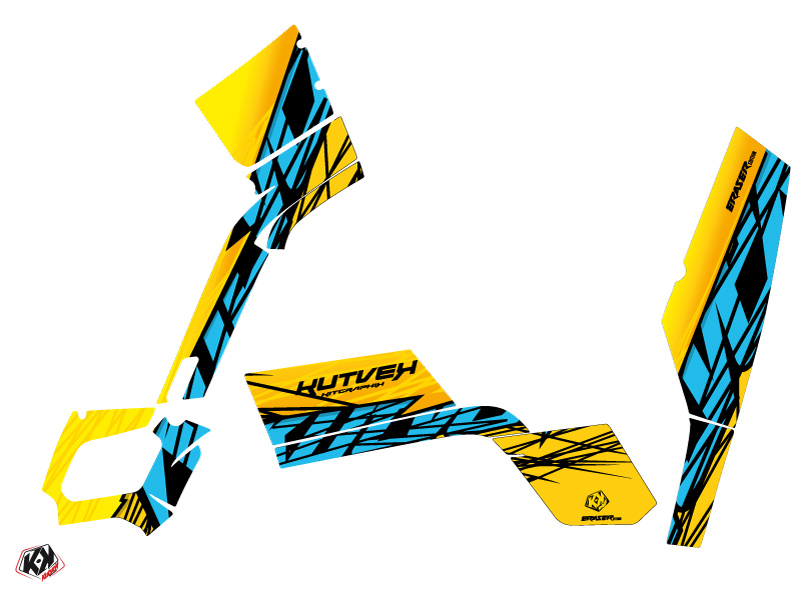 Kit Déco Quad Eraser Can-Am Outlander 500-650-800 MAX Jaune Bleu (2007-2009) KUTVEK - vue 2