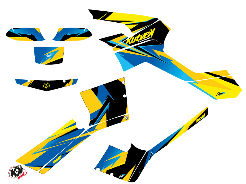 Kit déco quad Stage Can Am Outlander 500-650-800 MAX jaune bleu KUTVEK (2007-2009) - vue 2