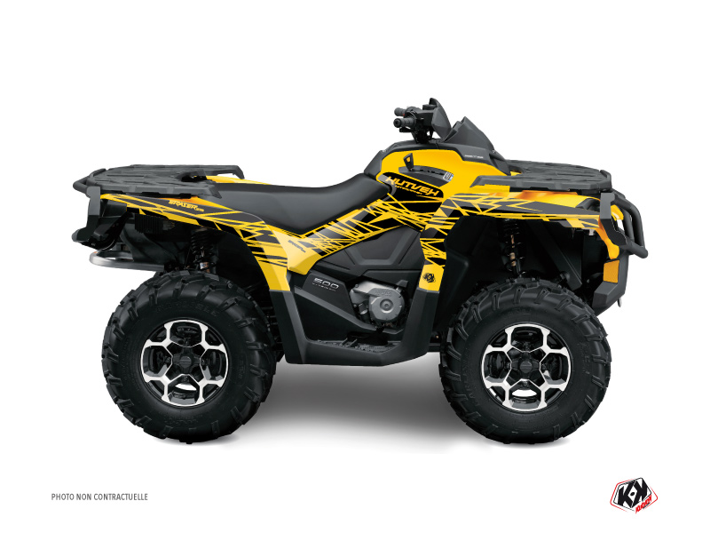 Kit déco quad Eraser Can-Am Outlander 500-650-800 MAX jaune noir (2010-2012)