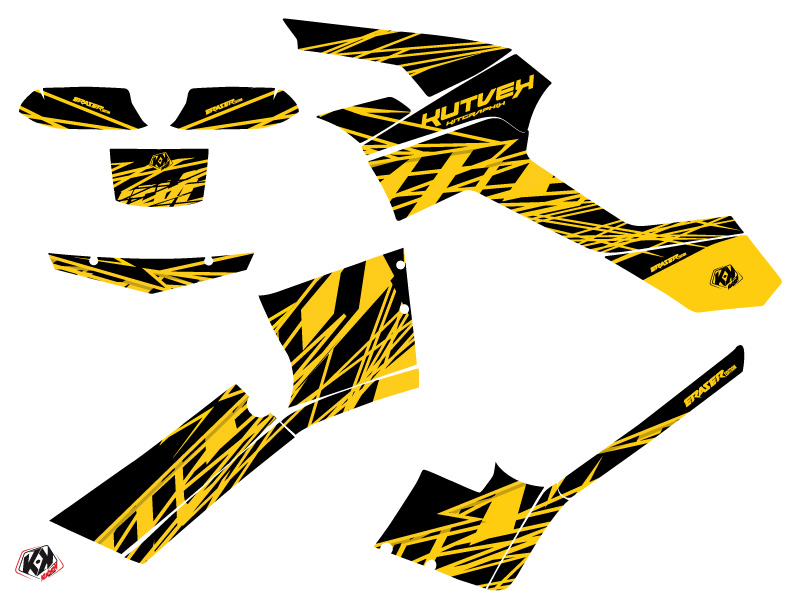 Kit déco quad Eraser Can-Am Outlander 500-650-800 MAX jaune noir (2010-2012) - vue 2