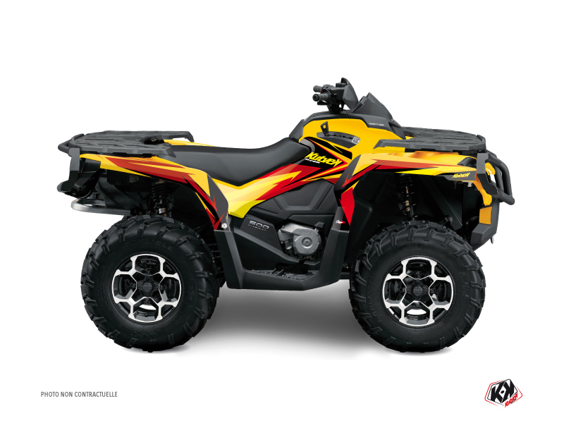 Kit décoration quad Stage Can Am Outlander 500-650-800 MAX jaune rouge (2010-2012) Kutvek