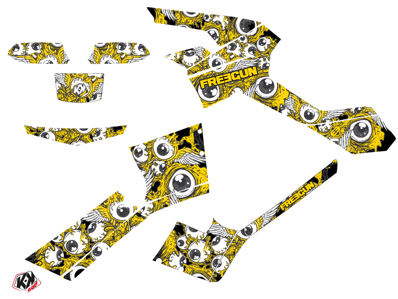 Kit décoration Kutvek Freegun Eyed Can-Am Outlander 500-650-800 MAX jaune (2010-2012) - vue 2