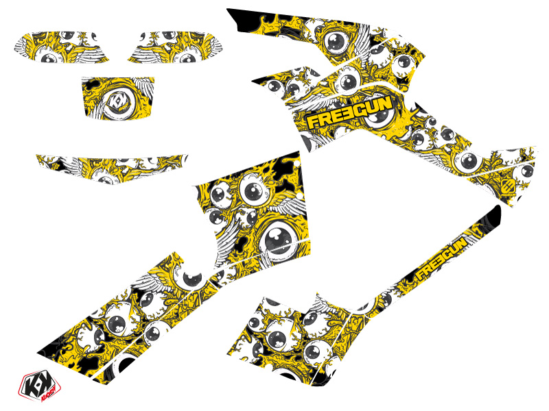 Kit Déco Quad Freegun Eyed Can Am Outlander 500-650-800 XTP Jaune (2013-2015) KUTVEK - vue 2