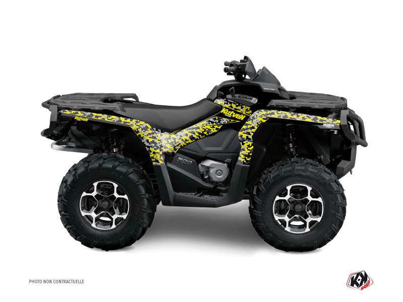Kit Déco Quad Predator Can-Am Outlander 1000 Noir Gris Jaune (2012-2015)