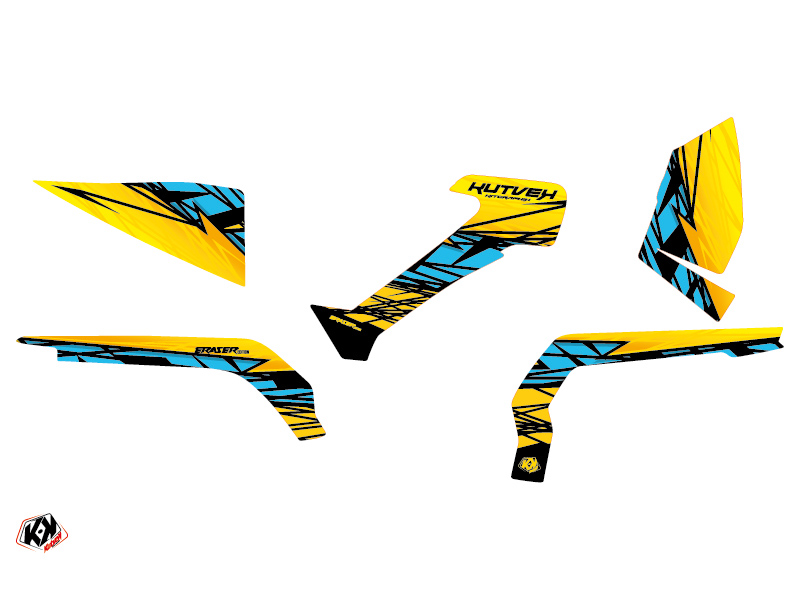 Kit décoration quad Kutvek Eraser Can-Am Outlander 1000 jaune bleu (2012-2015) - vue 2