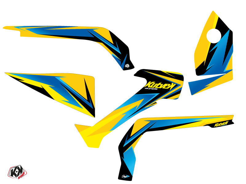 Kit déco quad Can Am Outlander 1000 jaune bleu 2012-2015 Kutvek - vue 2