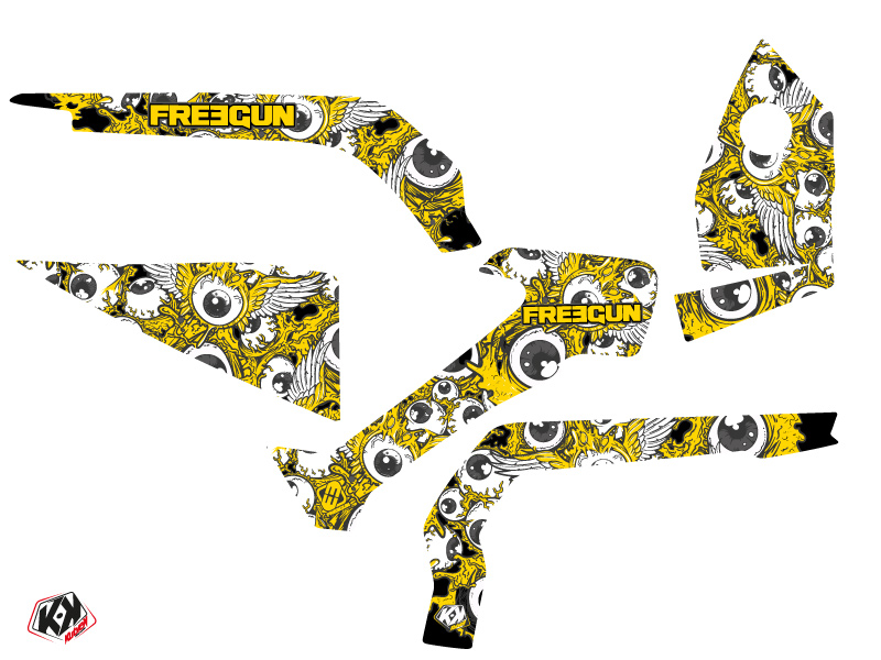 Kit déco Quad Freegun Eyed Can-Am Outlander 1000 jaune (2012-2015) - vue 2