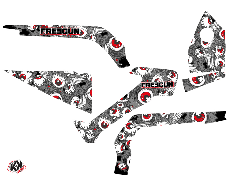 Kit déco Kutvek Freegun Eyed Can-Am Outlander 1000 gris rouge (2012-2015) - vue 2